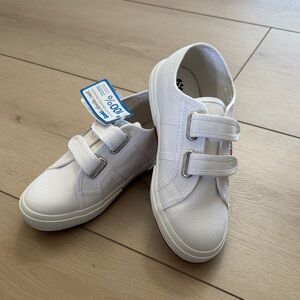 Superga 2750 White Velcro Sneakers, Kids 2, NIB